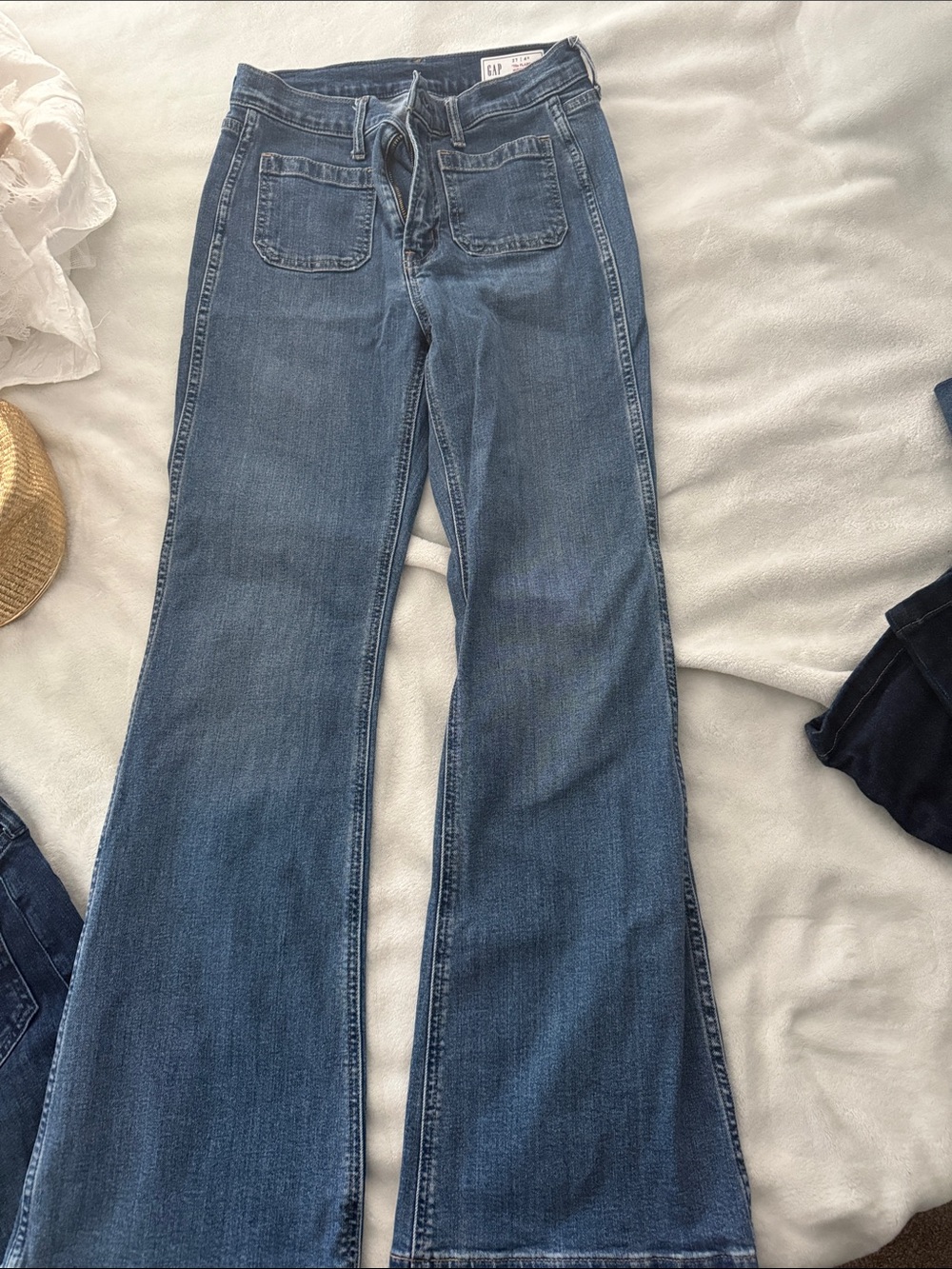 GAP Women's Mid-Rise Dark Blue Flare Jeans